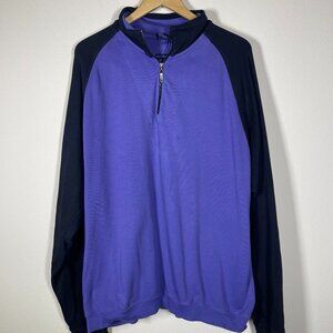 Bobby Jones Players Pima Cotton Men’s Full Zip Sweater Purple Black XXL Golf